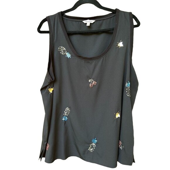 Juicy Couture Women's XL Black Sleeveless Top With Embellished Sequin Designs‎ - Picture 1 of 7